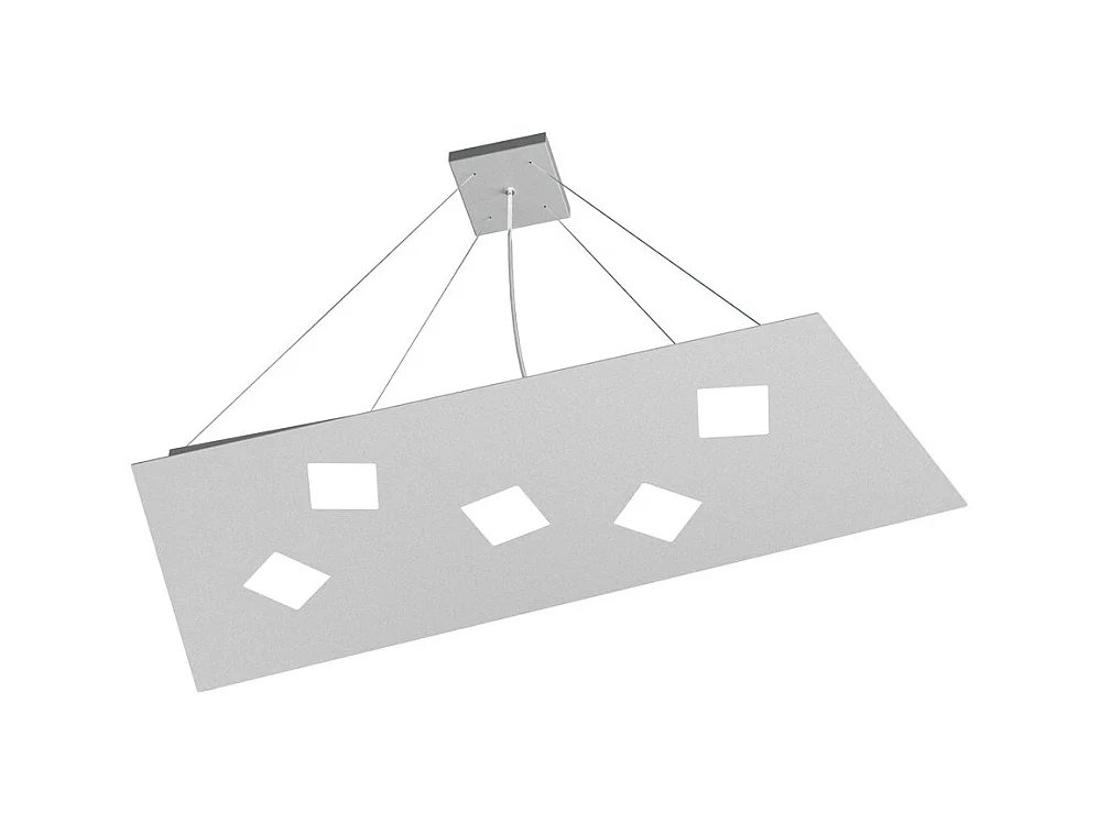 Sospensione Moderna Note Metallo Grigio 5 Luci Gx53