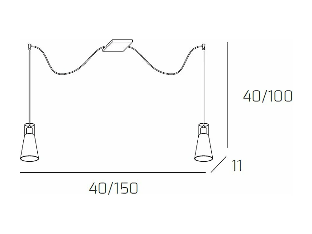 Cone Sospensione 2 Luci Spostabili