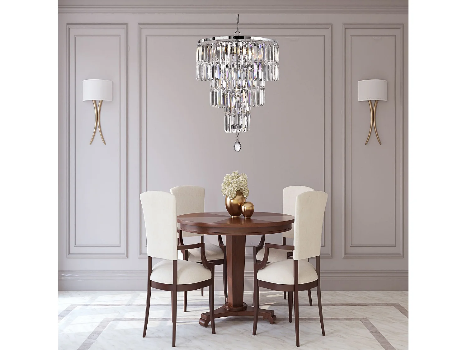 Searchlight EmPIRe 5 ljus ljuskrona kromfinish, E14