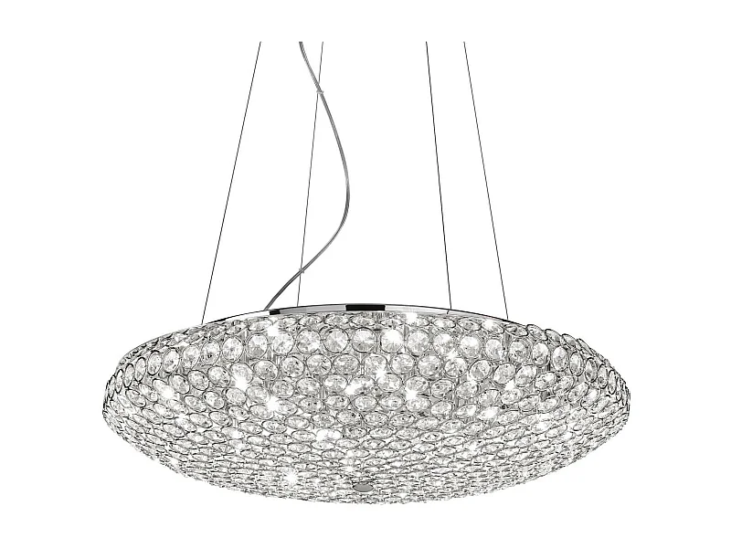 Ideal Lux King - Sospensione da soffitto a 12 luci grande cromata, G9