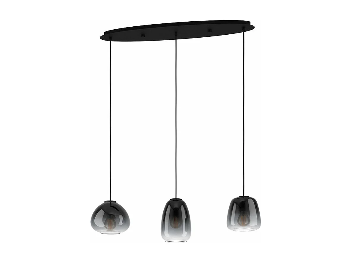 Lampadario Contemporaneo Aguilares 3 Luci Metallo Nero