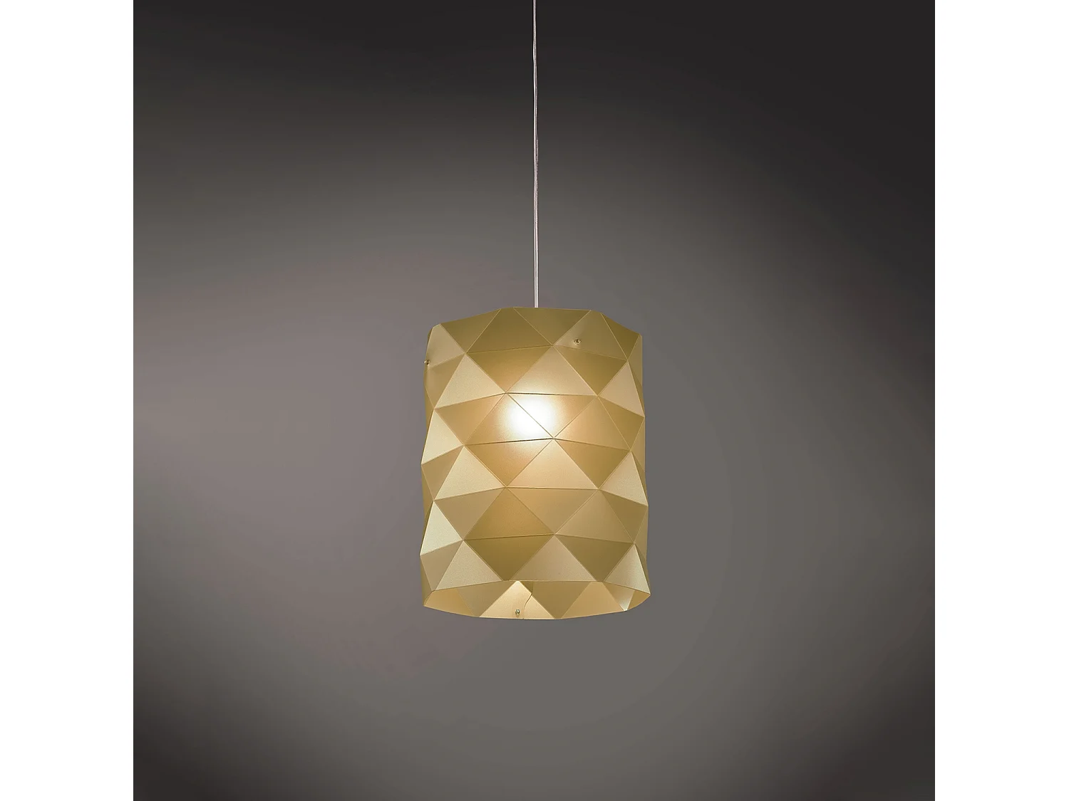 Sospensione Moderna Prisma Polilux ® New Gold E Metallo Cromo 1 Luce E27 D27Cm