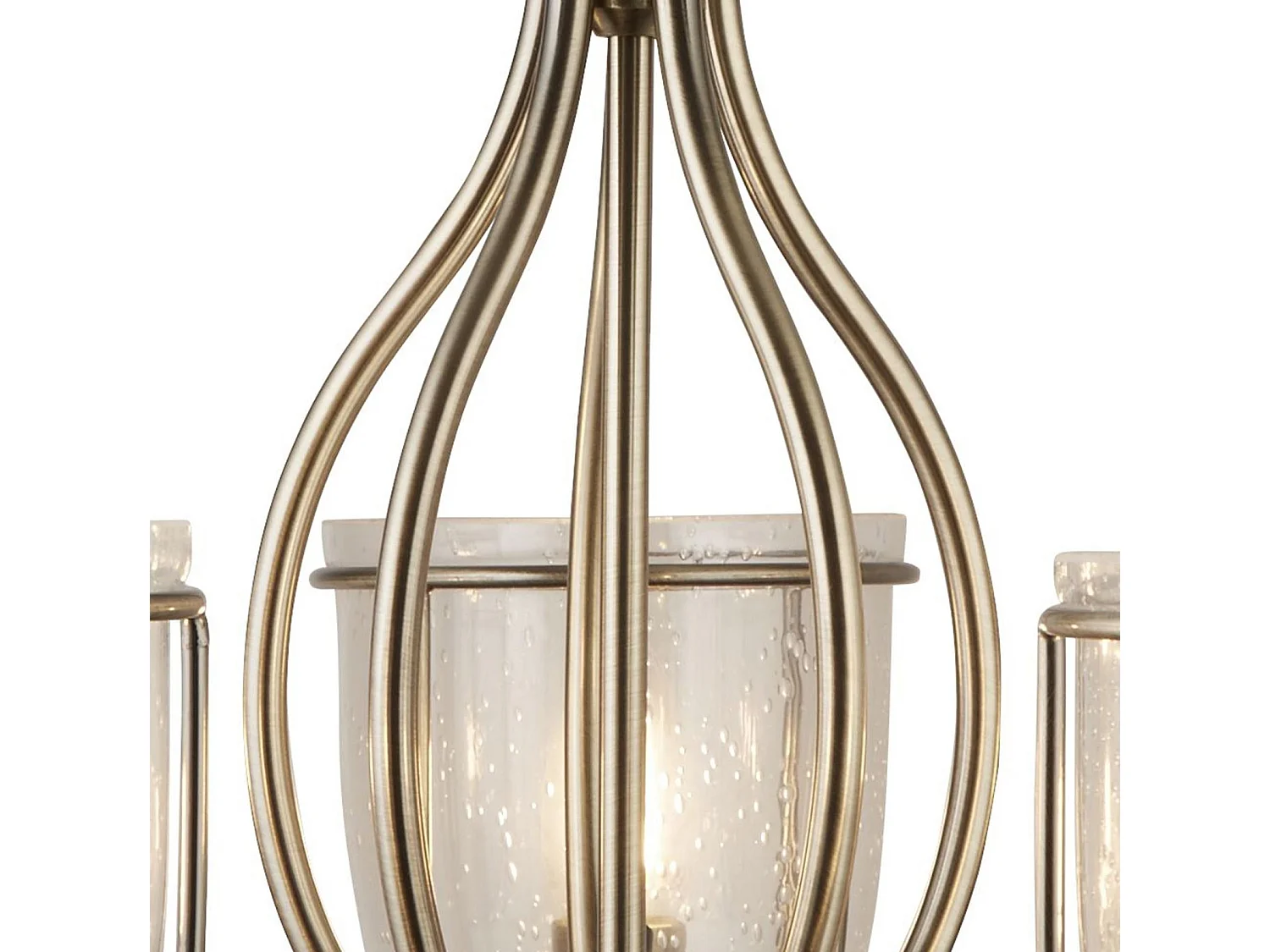 Searchlight Silhouette Luminaire suspendu à 5 bras en laiton antique avec abat-jour en verre semé, E14