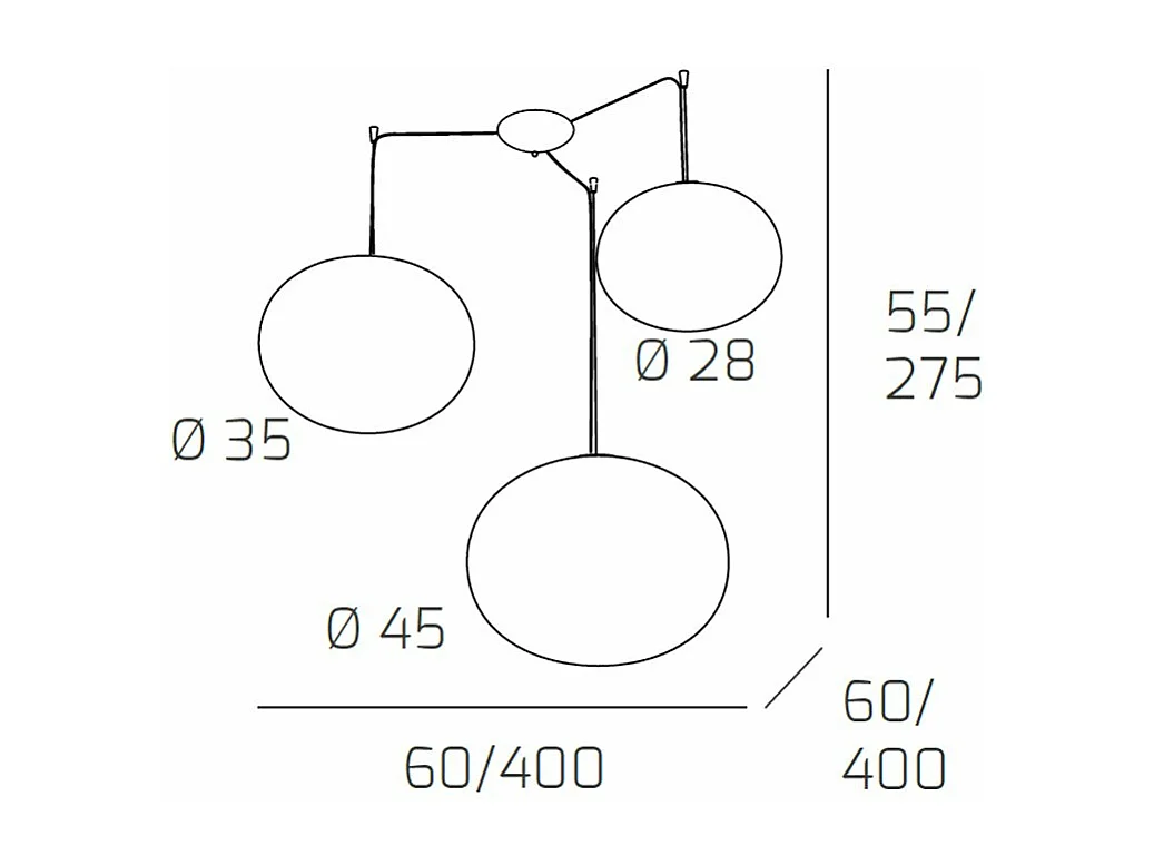 Soft Sospensione D.28+35+45 3 Luci