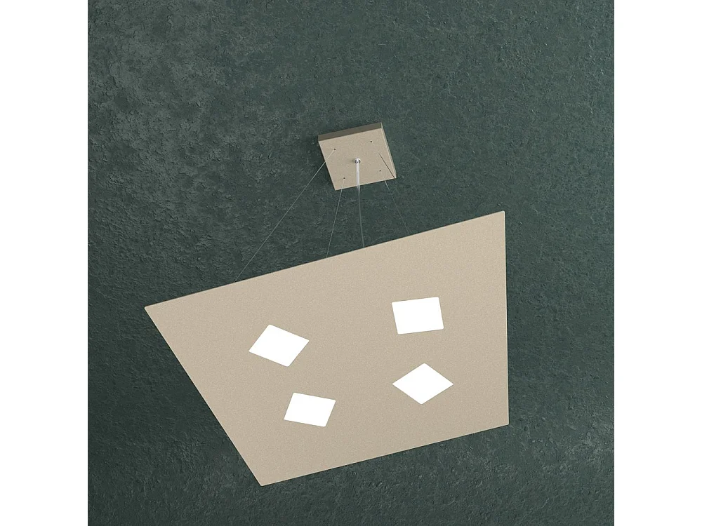 Sospensione Moderna Note Metallo Sabbia 4 Luci Gx53