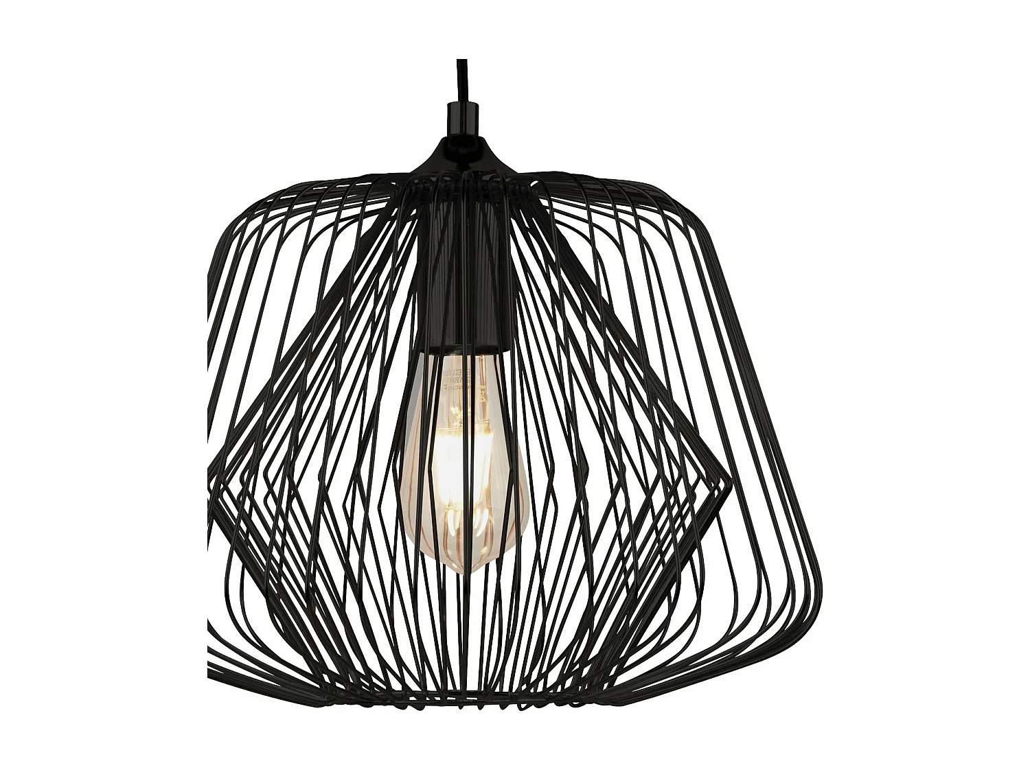 Searchlight Bell Cage 1 Light Cage Pendel Matt Black, E27