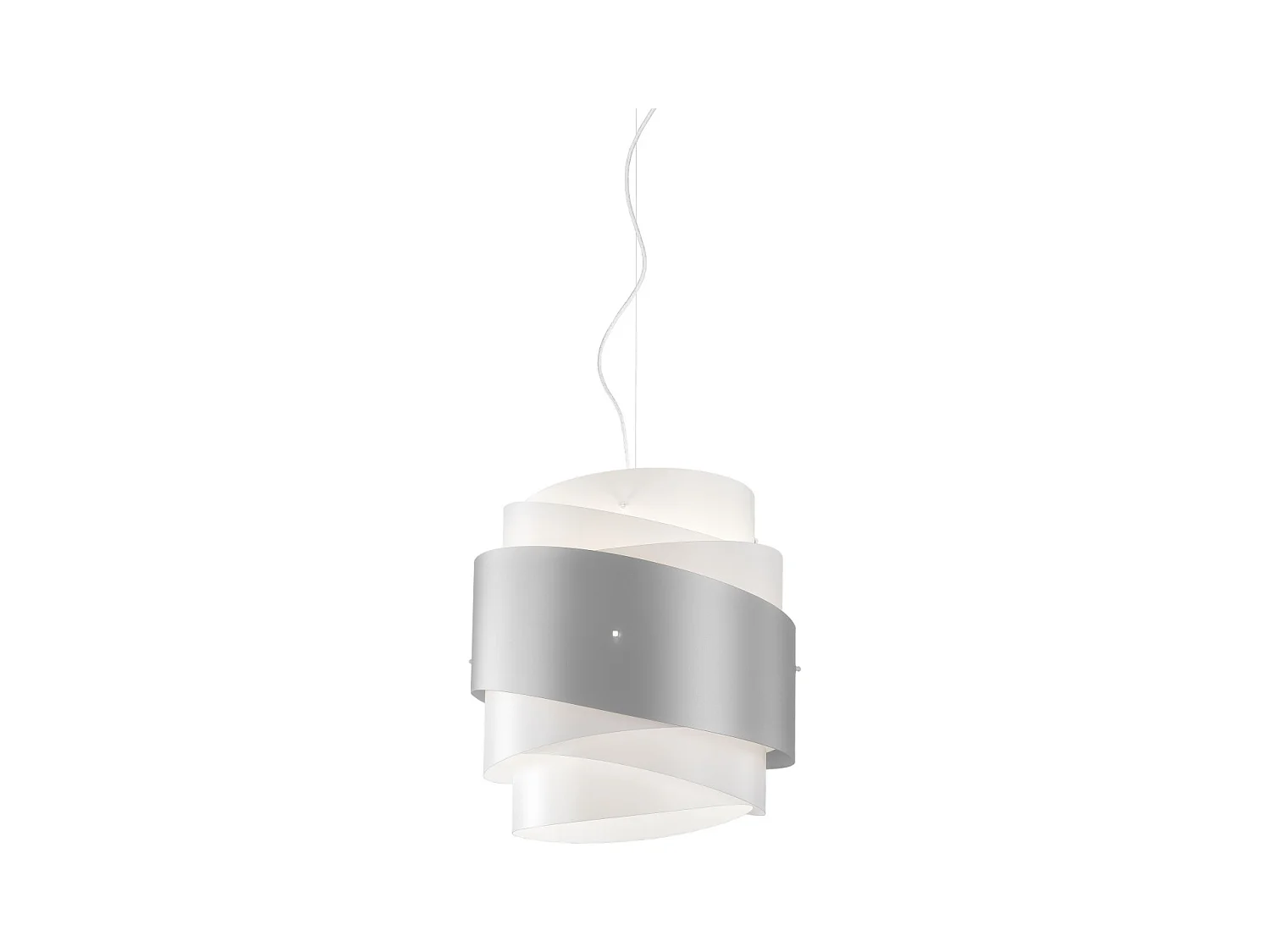 Sospensione Moderna Bea Polilux ® Argento E Metallo Cromo 1 Luce E27 D40Cm