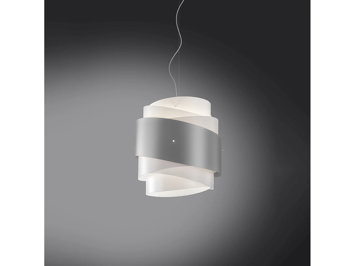 Sospensione Moderna Bea Polilux ® Argento E Metallo Cromo 1 Luce E27 D40Cm