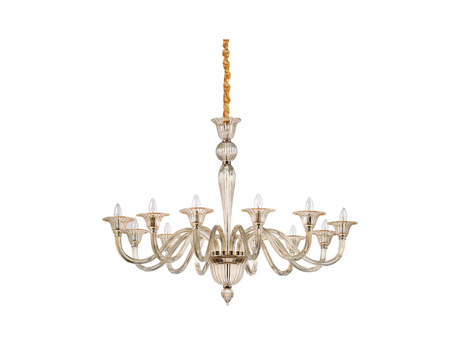 Ideal Lux Brigitta - Lampada a sospensione a 12 luci Ambra, E14