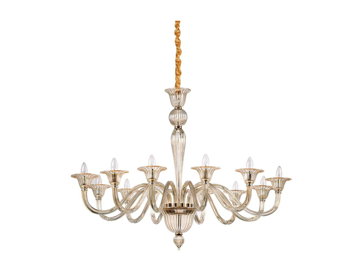 Ideal Lux Brigitta Suspension à 12 ampoules ambre, E14