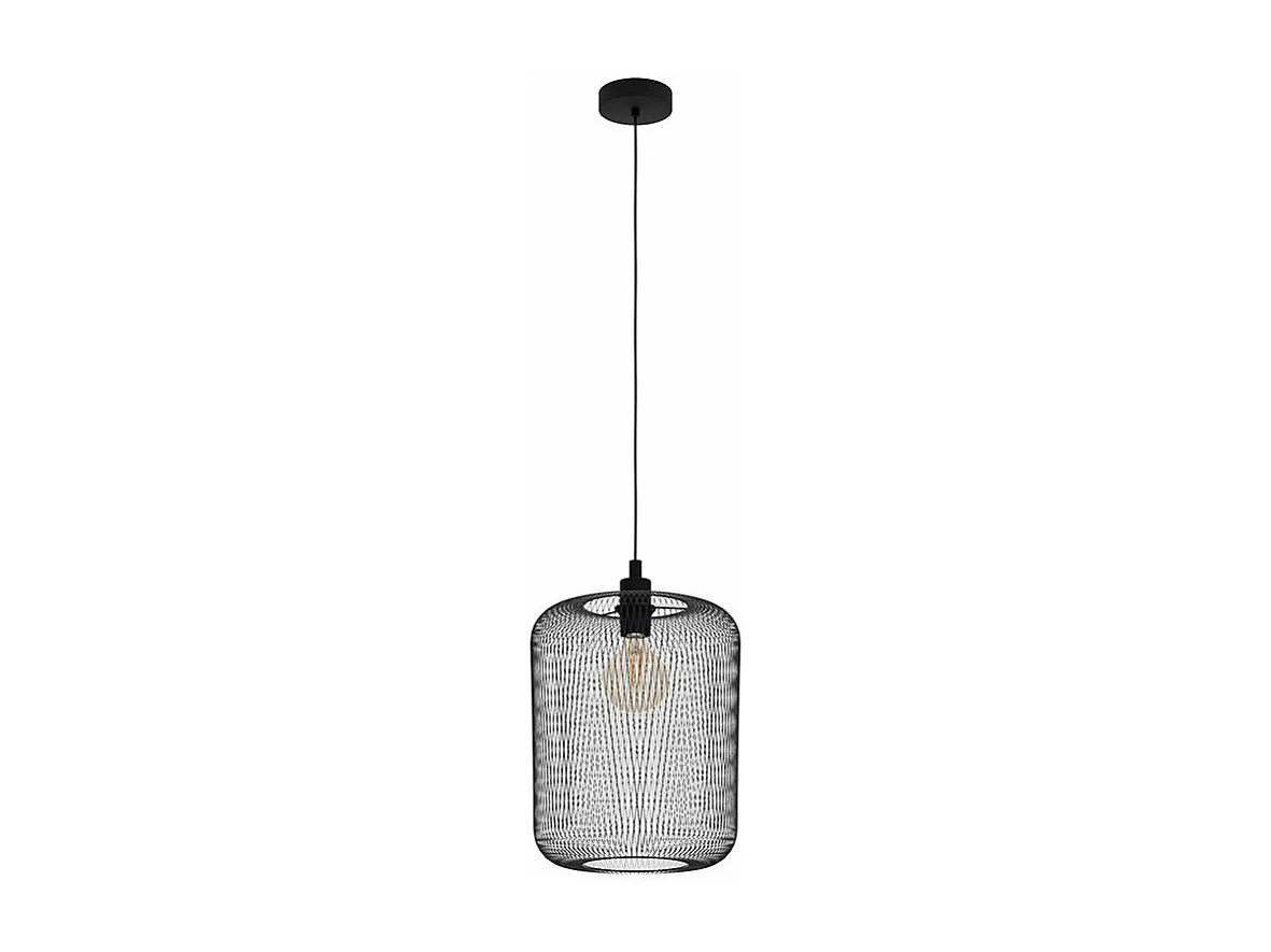 Lampadario Industrial Wrington 1 Luce Acciaio Nero