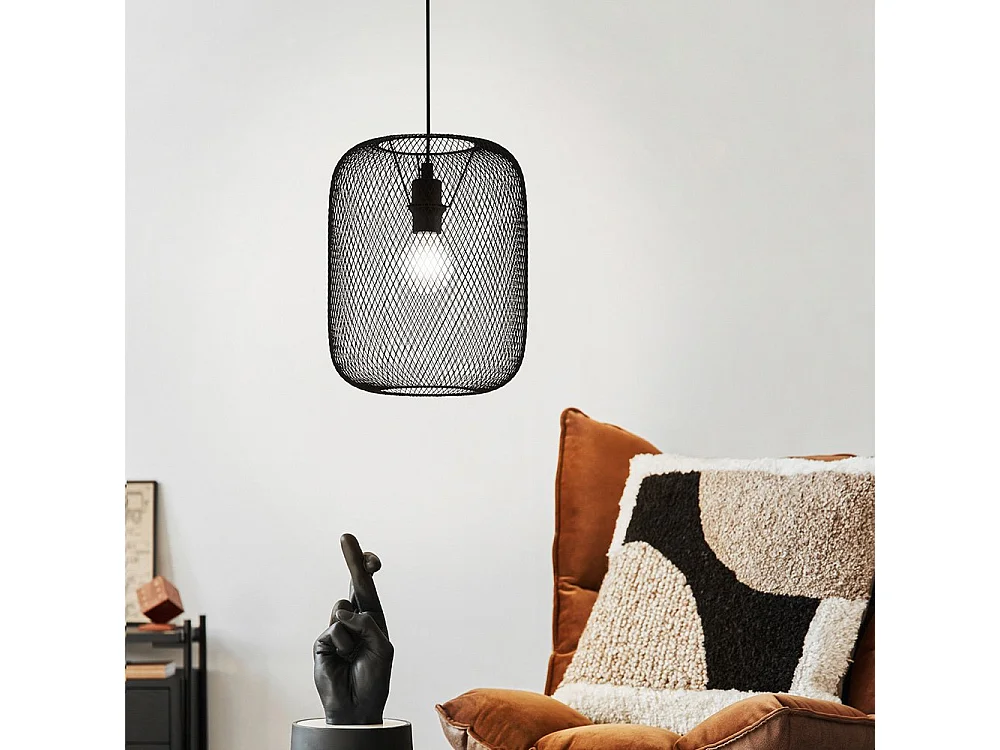 Lampadario Industrial Wrington 1 Luce Acciaio Nero