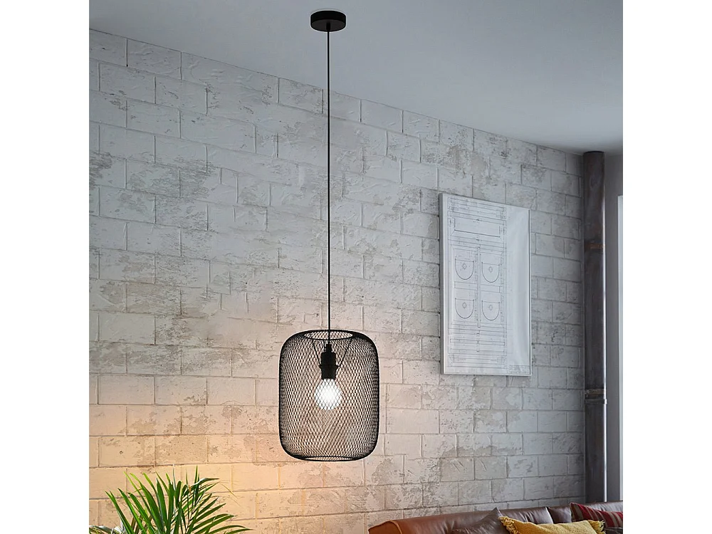 Lampadario Industrial Wrington 1 Luce Acciaio Nero