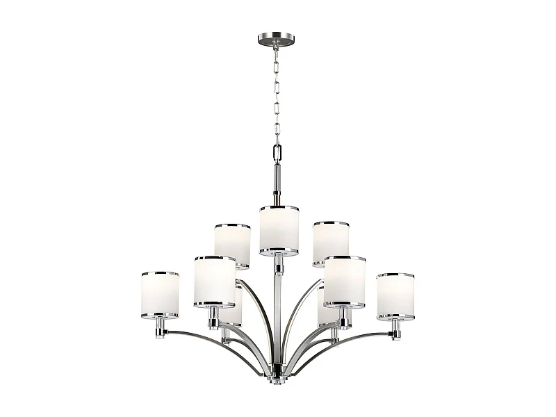 Elstead Prospect Park - Lampadario a 9 luci multibraccio Nickel satinato, finitura cromata, attacco E27