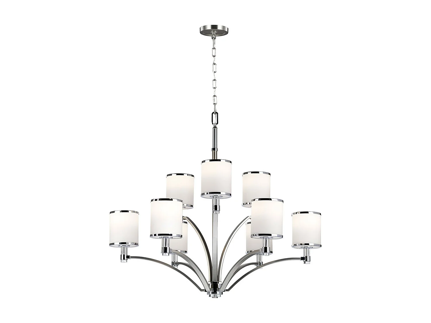 Elstead Prospect Park - Lampadario a 9 luci multibraccio Nickel satinato, finitura cromata, attacco E27