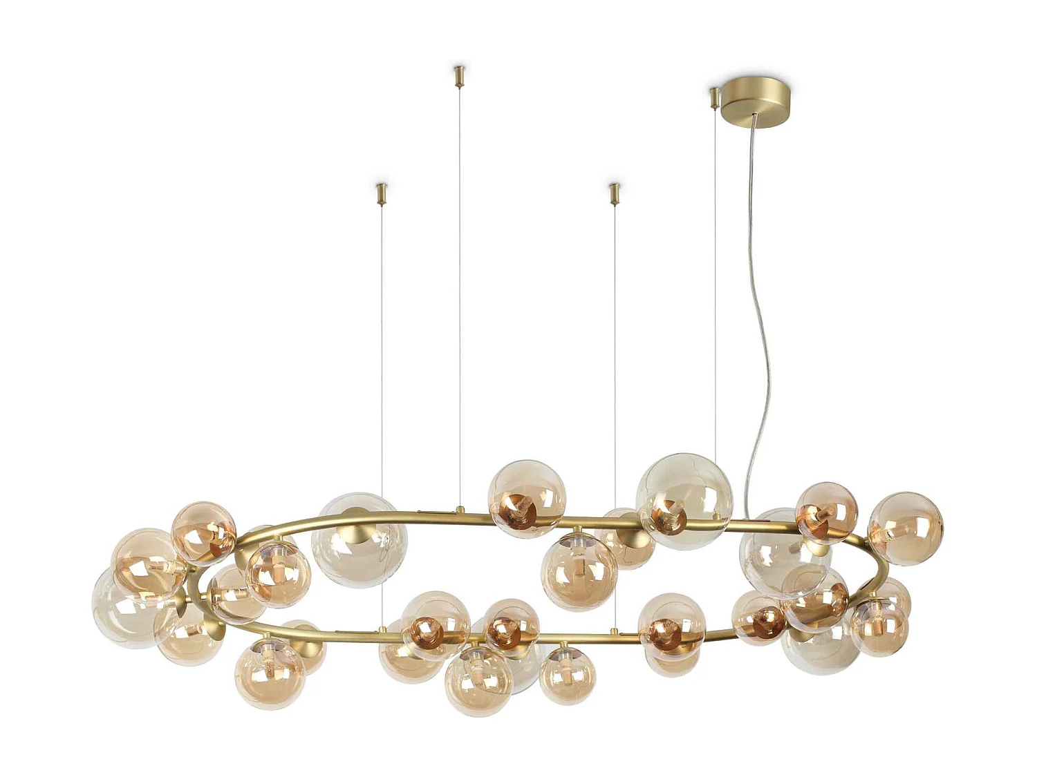 Ideal Lux PERLAGE Lámpara de techo colgante con forma de globo, 30 luces, latón