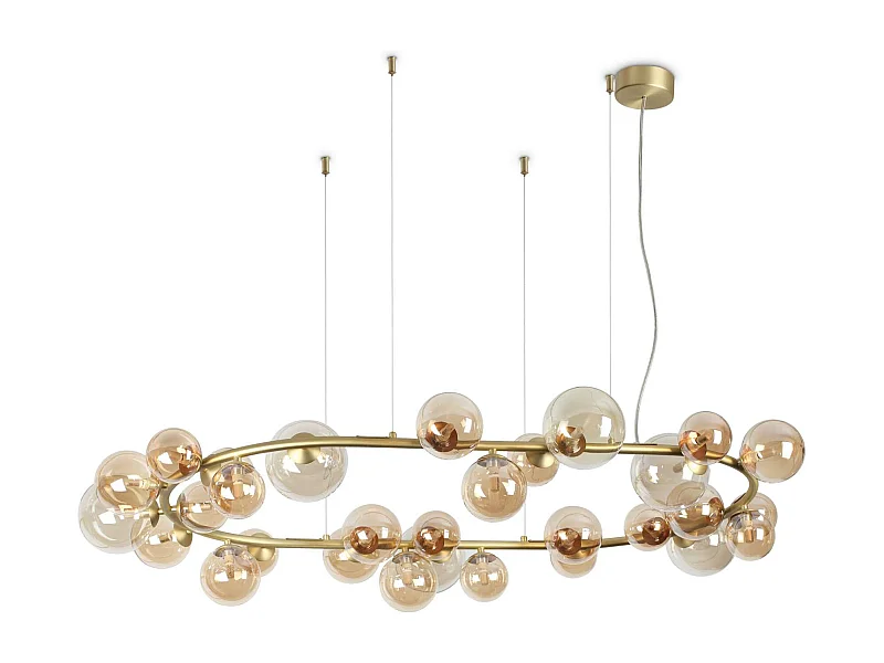 Ideal Lux PERLAGE Plafonnier suspendu globe à 30 lumières en laiton