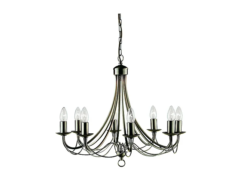 Searchlight Maypole 8 ljus ljuskrona antik mssingsfinish, E14