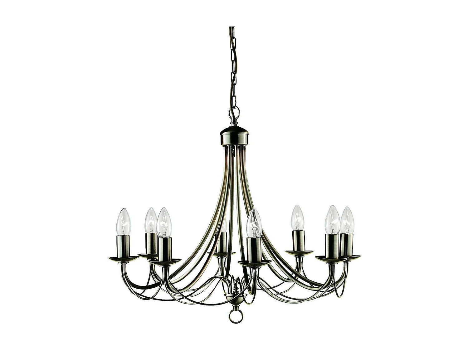 Searchlight Maypole 8 ljus ljuskrona antik mssingsfinish, E14