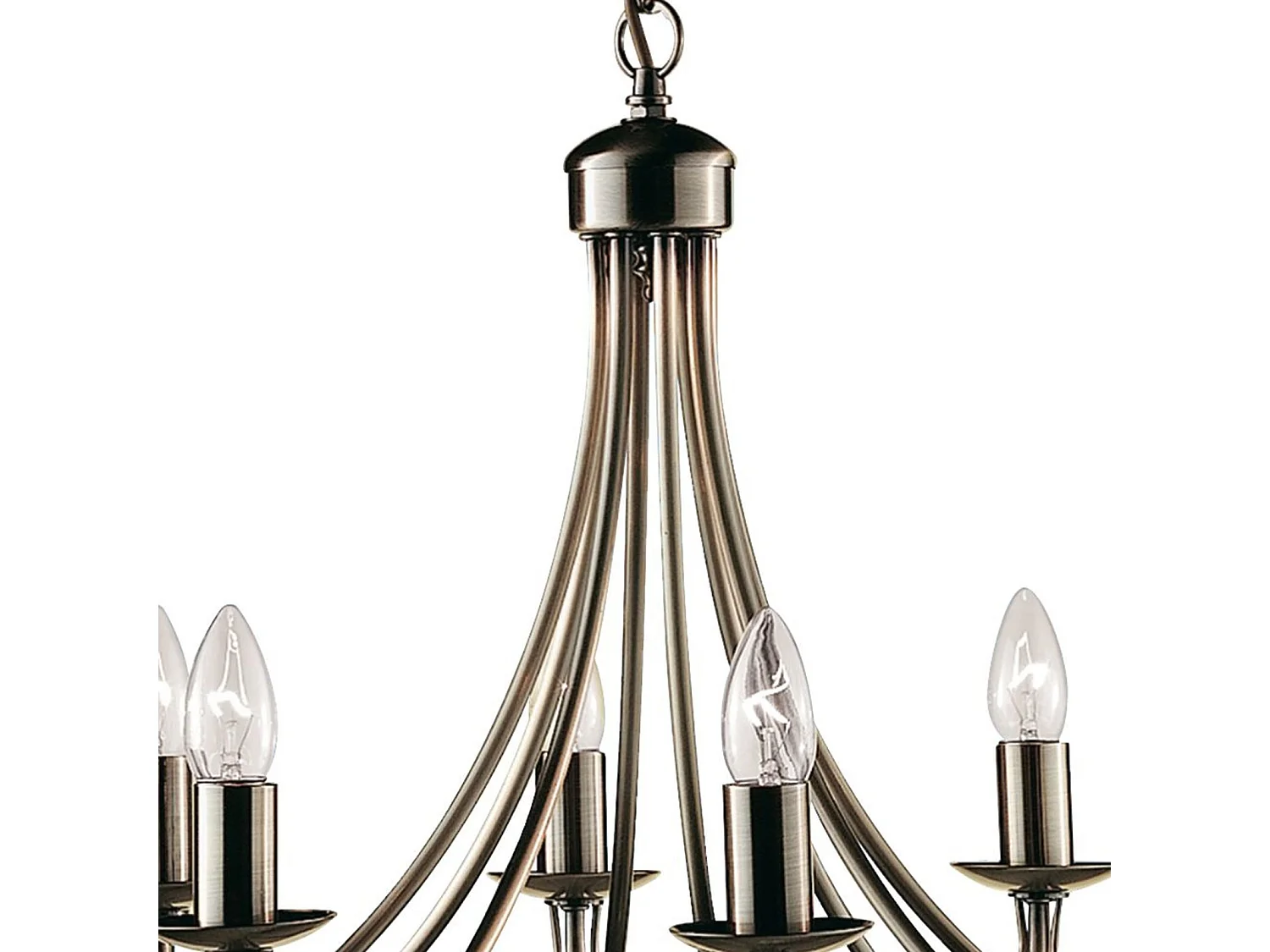 Searchlicht Maypole - 8 Leichter Kronleuchter Antik Messing Finish, E14