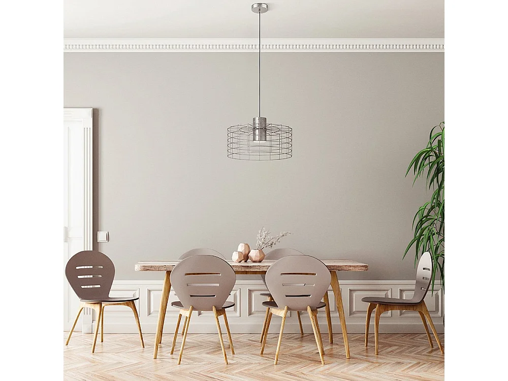 Lampadario Industrial Milligan 1 Luce Acciaio Grigio