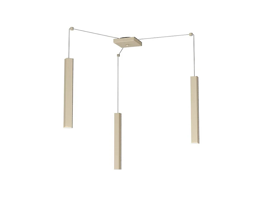 Square Tube Sospensione 3 Luci Sabbia Cavo Cm.250 Con Base
