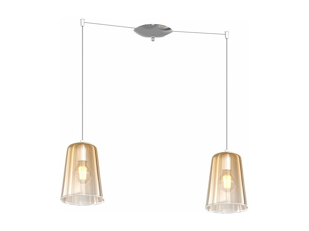 Sospensione Cromo Spostabile 2 Luci Ambra