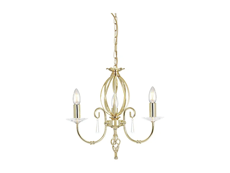 Elstead Aegean - Kronleuchter 3 Leicht poliertes Messing, E14