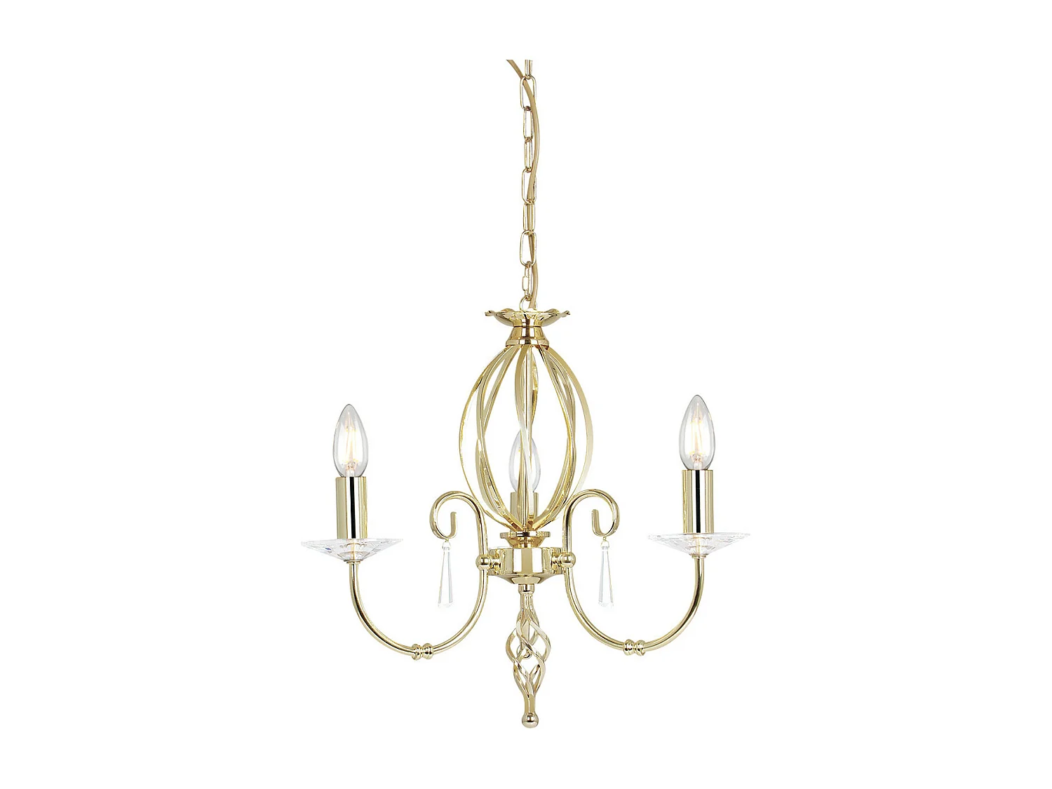 Elstead Aegean Ljuskrona 3 ljus polerad mässing, E14