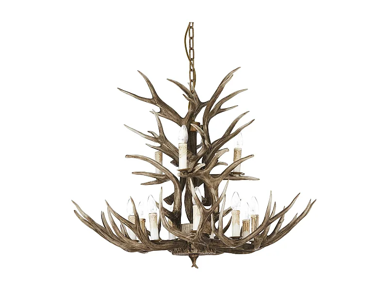 Ideal Lux Chalet - Lámpara colgante de 12 luces Marrón claro, E14