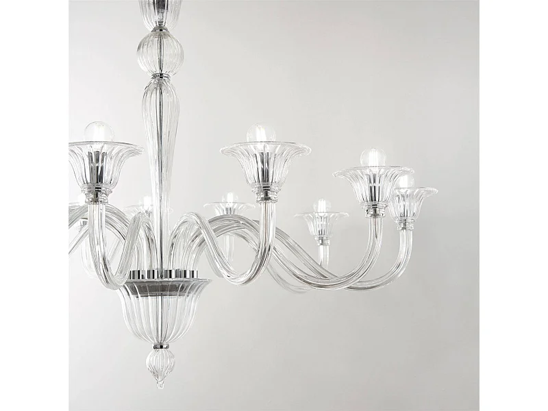 Ideal Lux Brigitta Suspension à 12 ampoules transparentes, E14