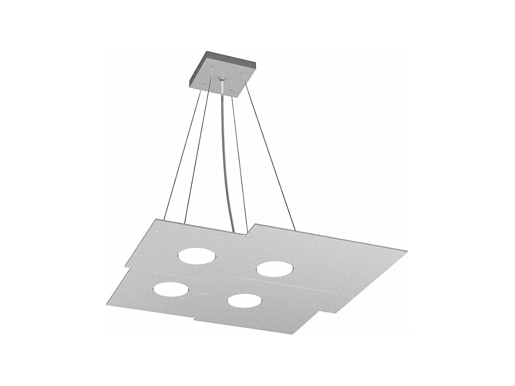 Sospensione Moderna Plate Metallo Grigio 4 Luci Gx53
