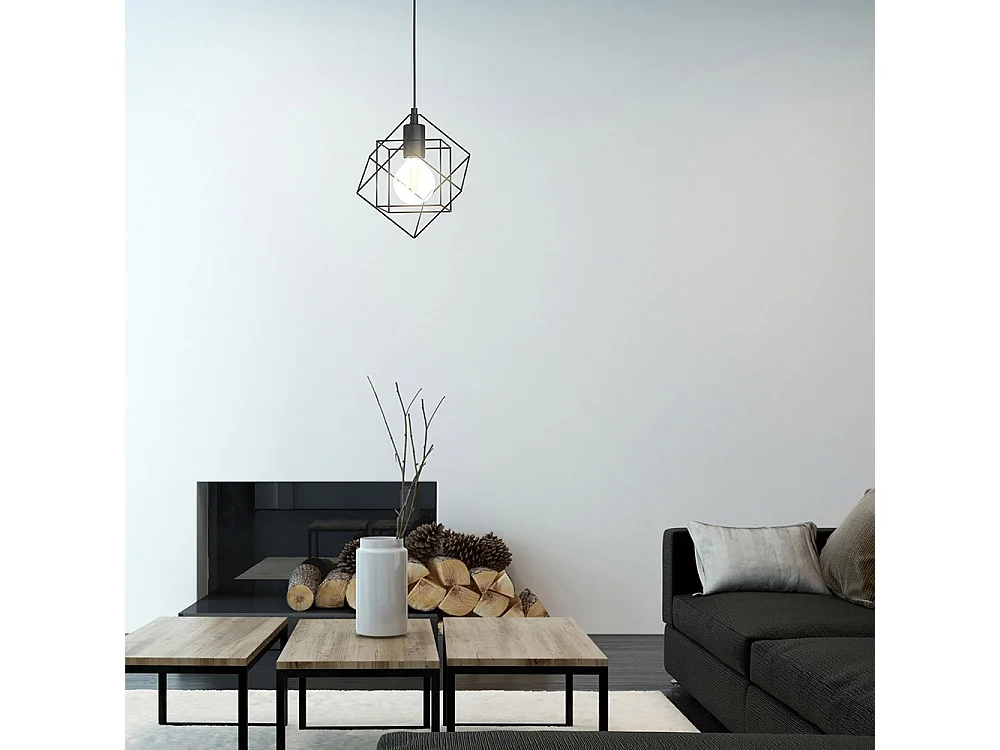 Lampadario Industrial Straiton 1 Luce Acciaio Nero