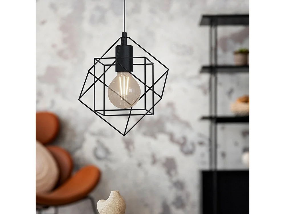 Lampadario Industrial Straiton 1 Luce Acciaio Nero