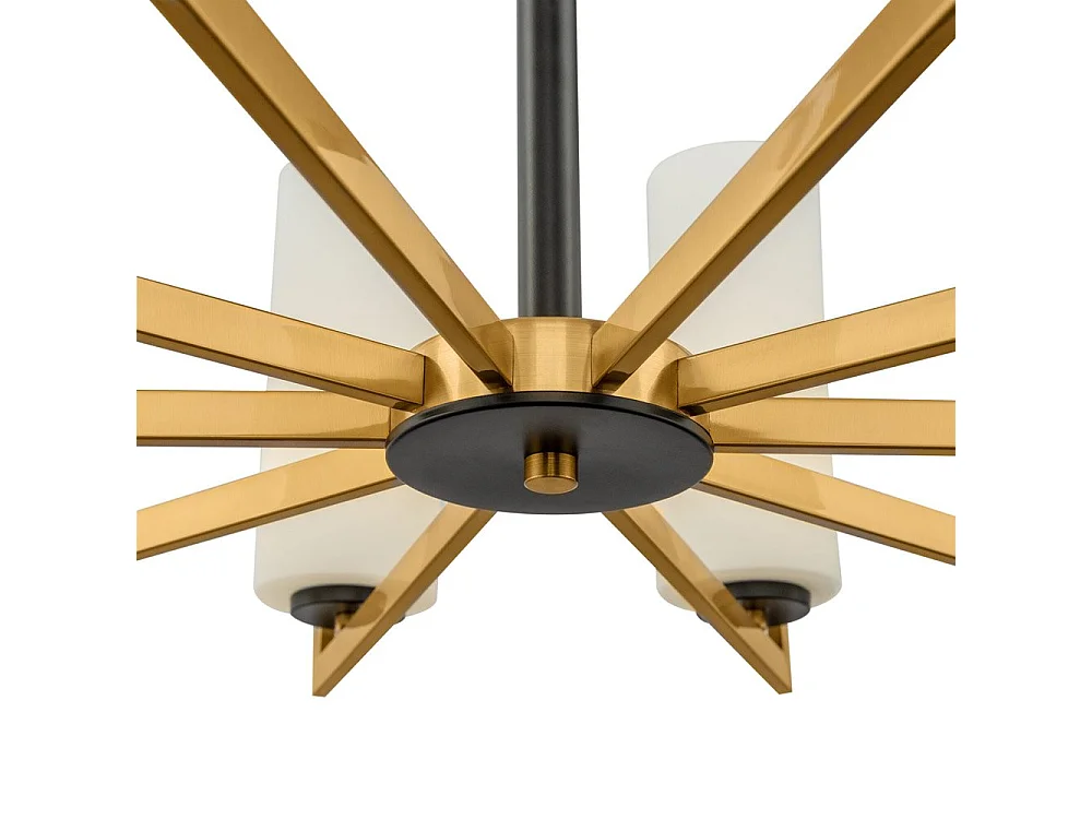 Maytoni Fortano Moderner Fortano Kronleuchter aus Messing mit 10-Licht-Glasschirm