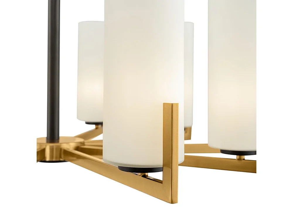 Maytoni Fortano Moderner Fortano Kronleuchter aus Messing mit 10-Licht-Glasschirm