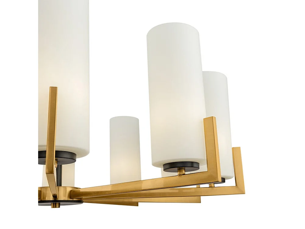 Maytoni Fortano Moderner Fortano Kronleuchter aus Messing mit 10-Licht-Glasschirm