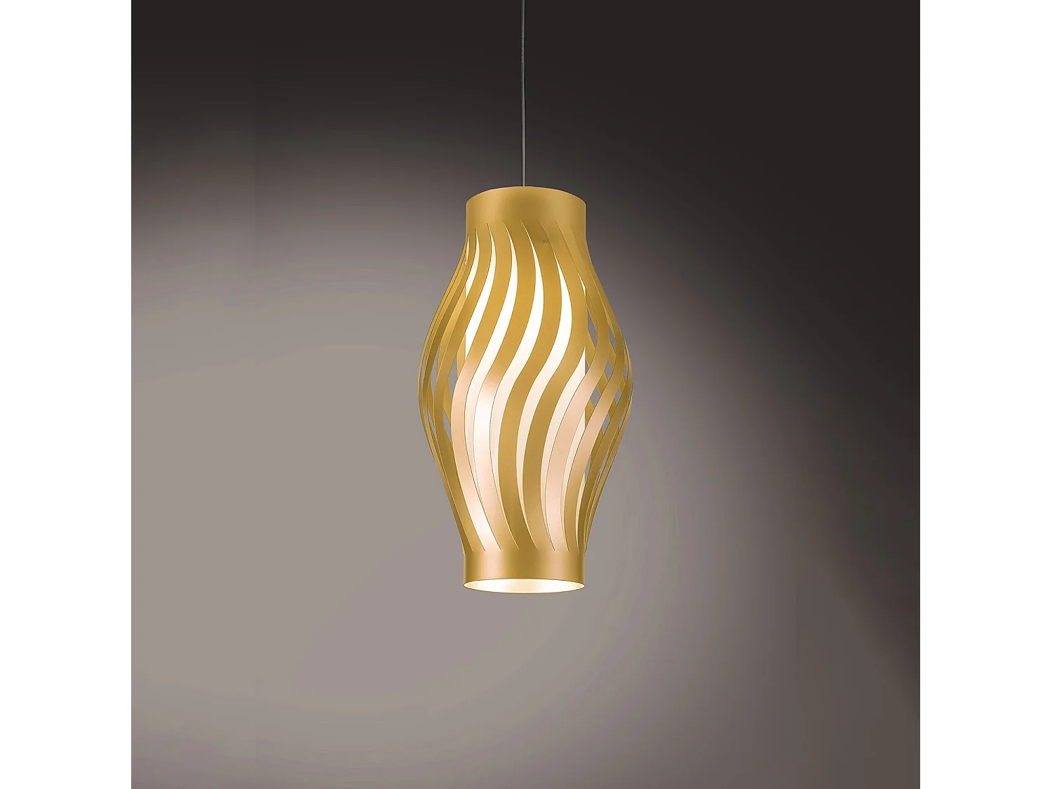 Sospensione Moderna Helios Polilux ® New Gold 1 Luce E27 H61Cm