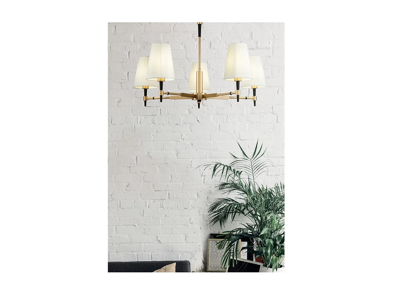 Zaragoza Lampadario Ottone, 5 Luci, E14