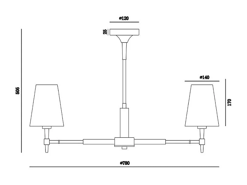Zaragoza Lampadario Ottone, 5 Luci, E14
