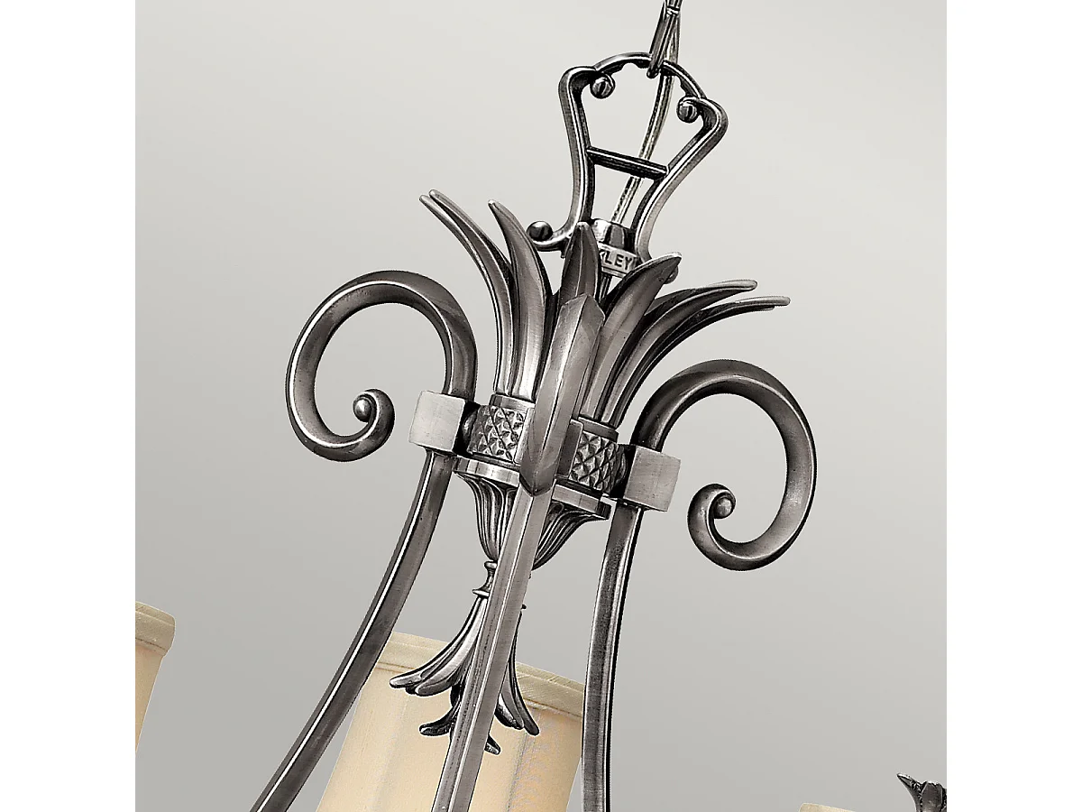 Elstead Plantation - Multi Arm Kronleuchter 3 Leicht poliertes antikes Nickel-Finish, E14