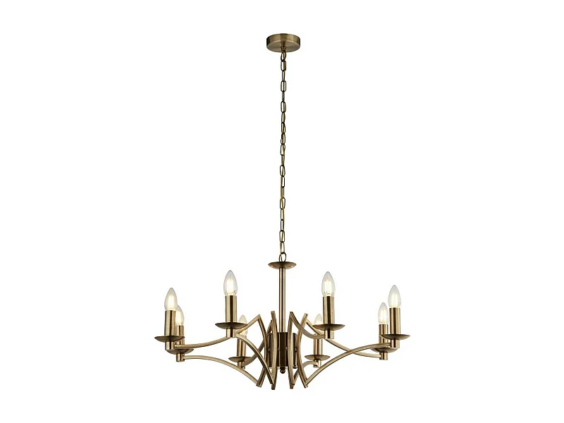 Searchlight Ascot 8 Lumière Pendentif Laiton Antique