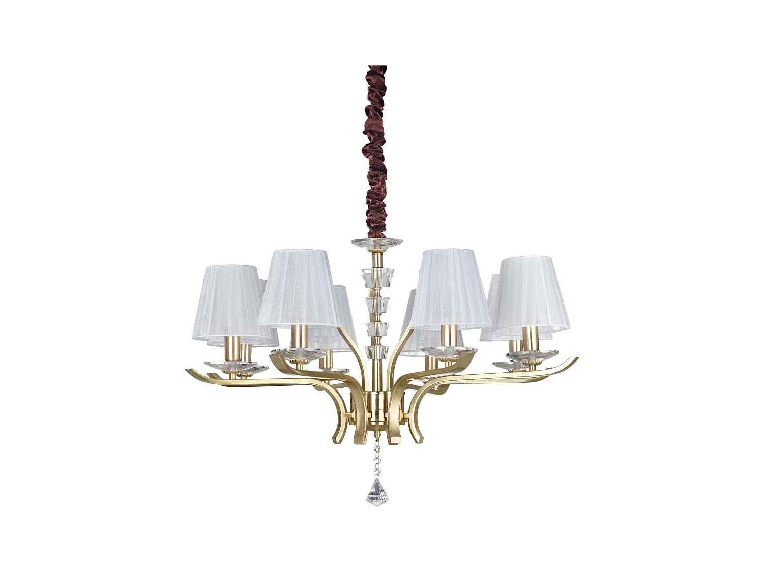 Ideal Lux Pegaso - Lampada a sospensione multibraccio a 8 luci in ottone satinato
