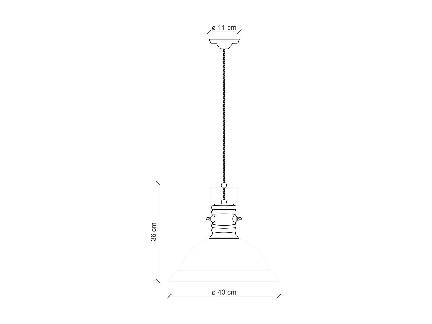 Lampadario Industrial Ferro E Ceramica Vintage Rosso 1 Luce E27 40Cm