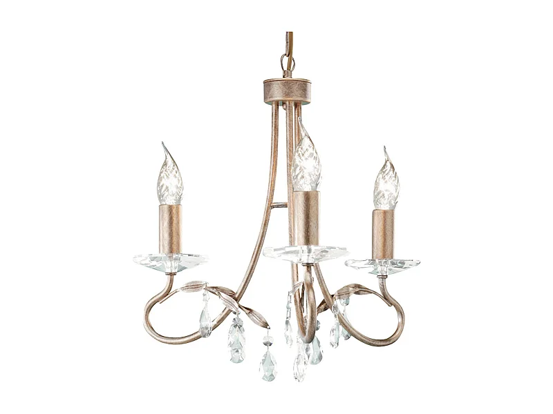 Elstead Christina - Lampadario 3 Luci Argento, Finitura Oro, E14