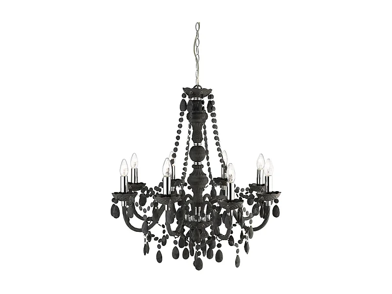 Searchlight Marie Therese - Lampadario a 8 luci con finitura grigia con cristalli acrilici, attacco E14