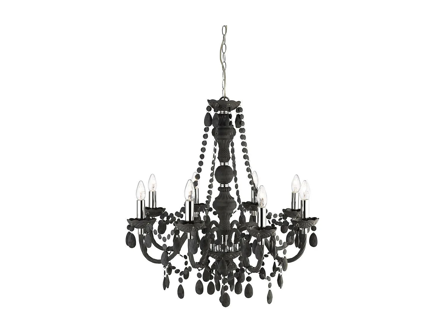 Searchlight Marie Therese - Lampadario a 8 luci con finitura grigia con cristalli acrilici, attacco E14