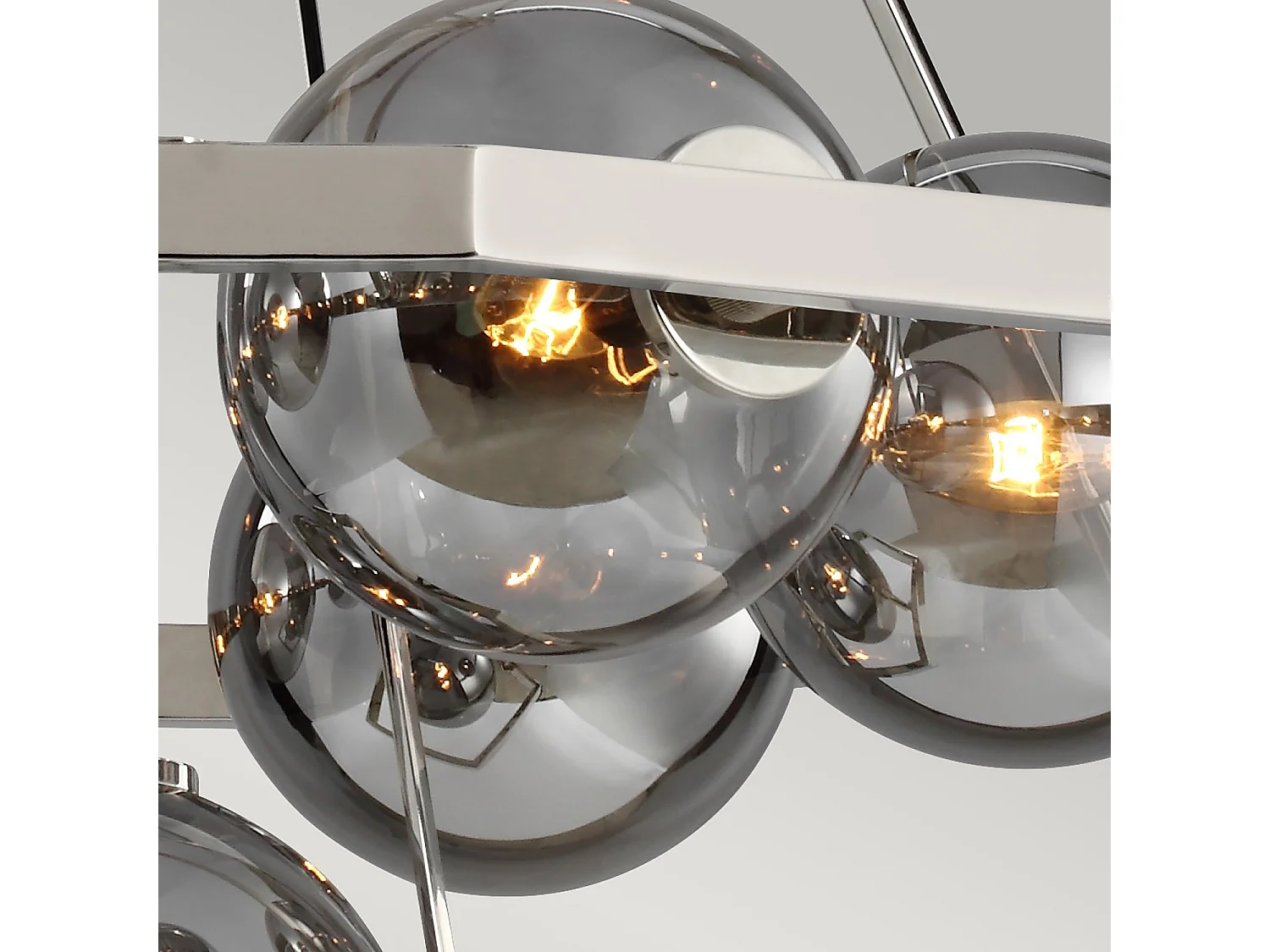 Lampadario Contemporaneo Harper Acciaio Nichel Lucido Vetro 7 Luci E14