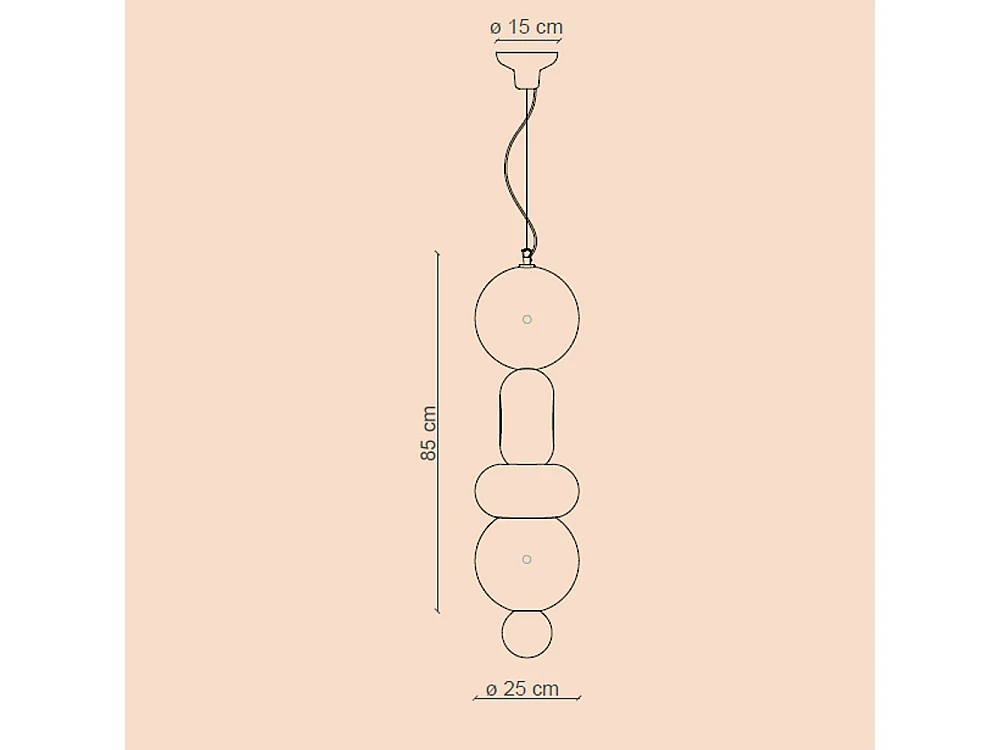 Sospensione Vintage Decò Bumbum 4 Elementi Ceramica Turchese Verde Grigio E27