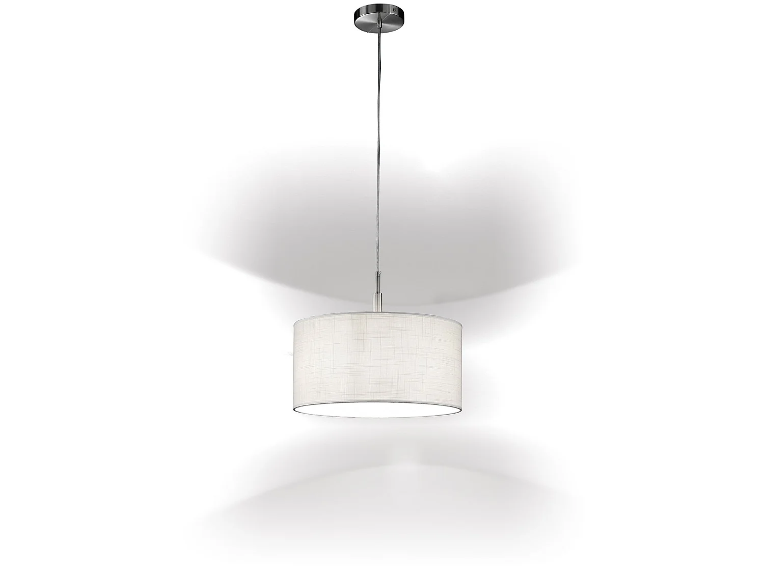 Spazio Collection pendellampe med stofskærm, E27-fatning, maksimal effekt 40W, mål Ø40 x H200 cm - Perenz